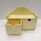 Boîte 2 tiroirs en bois à décorer 22 x 18 cm