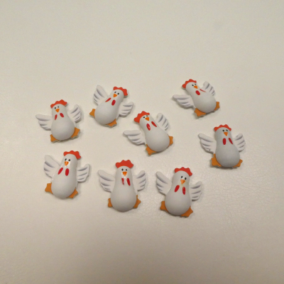 8 stickers poules 3D GRAINE CREATIVE