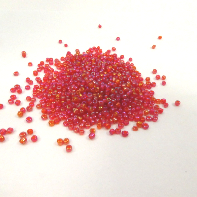 Perles de rocailles rouge/rosé 2 mm