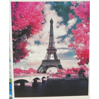 Kit Broderie Point de Croix Tour Eiffel et Fleurs FIGURE D'ART