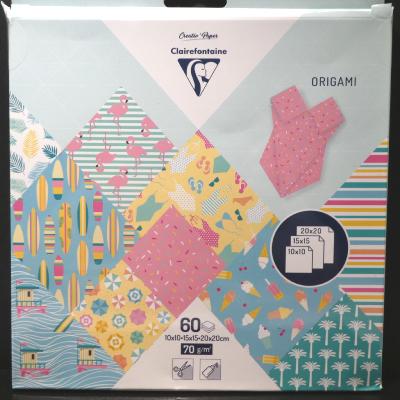 Papiers origami CLAIREFONTAINE 3 formats