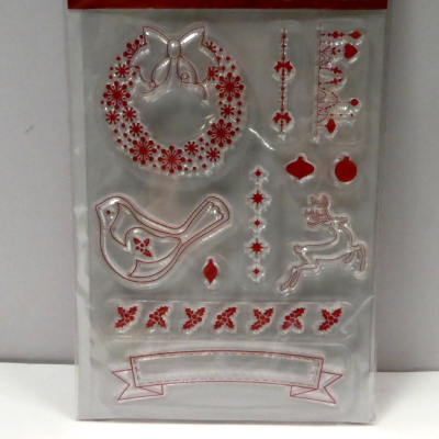 Tampons Transparents Noël 1 à 8,5 cm x11 DOCRAFT