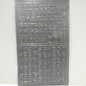 Planche de stickers alphabet et chiffres