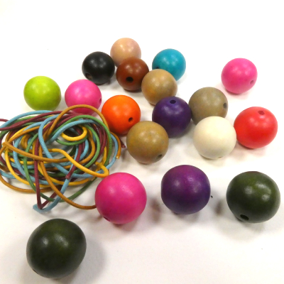 Lot de Perles en Bois Colorés INNSPIRO Divers Tailles Disponibles