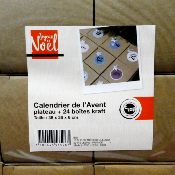 Calendrier de l'Avent Plateau + 24 Boîtes Kraft