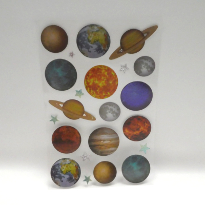 Stickers Planètes Effet Métallisé x 21 APLI