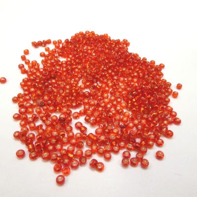 Perles de rocailles orange 2 mm