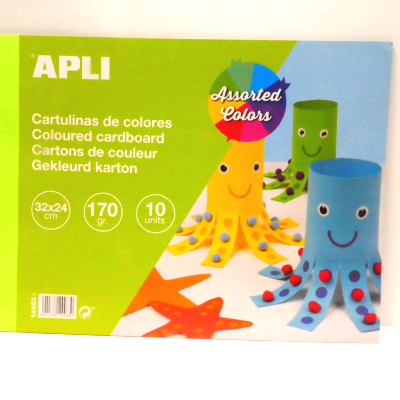10 feuilles de cartons de couleurs APLI