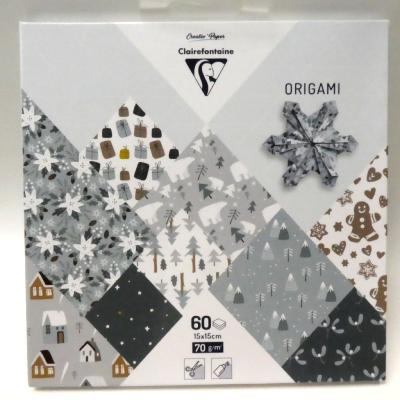 Feuilles Origami Noël Polaire 15x15cm x60 CLAIREFONTAINE