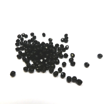 Perles à Facettes Noires 4 mm