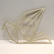 Oiseau en Bois décoratif Origami 25 cm