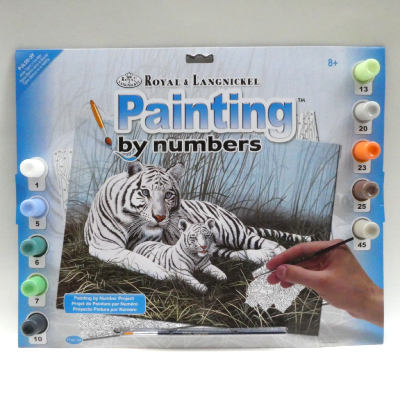 Peinture Numéro Tigres Blancs 30x40cm ROYAL & LANGNICKEL