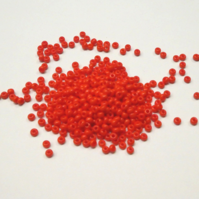 Perles de rocailles rouge 2mm