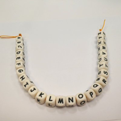 Perles alphabet silicone à l'unité
