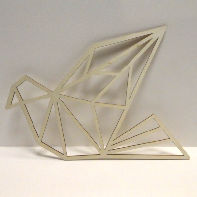 Oiseau en Bois décoratif Origami 25 cm