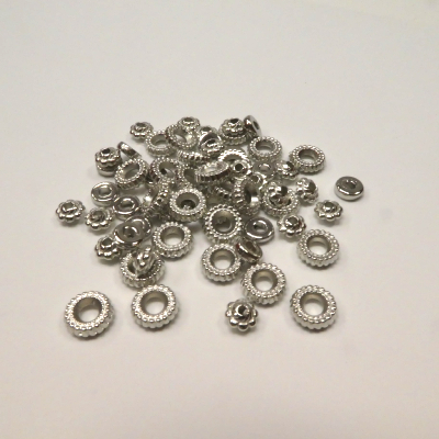 Intercalaires Heishi métal argenté x 105