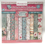 Bloc Papier Scrapbooking 10 Feuilles Background Sweet Winter 20,3x20,3cm STAMPERIA