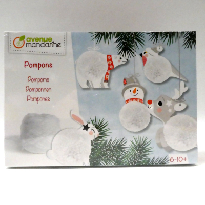 Kit Pompons Mignons de Noël à Suspendre AVENUE MANDARINE