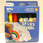 Gouache Solide Textile, Color Stick APLI x 6