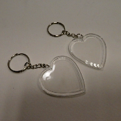 Porte-clés coeur photo x 2
