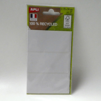 Etiquettes blanches éco APLI x21