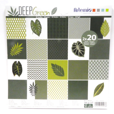 Collection de Papiers Scrapbooking Deep Green  x 40 ARTEMIO