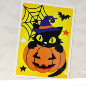Carte Puzzle avec Stickers Halloween 16x22cm