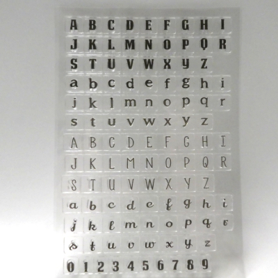Tampons Transparents Alphabet et chiffres x 114 
